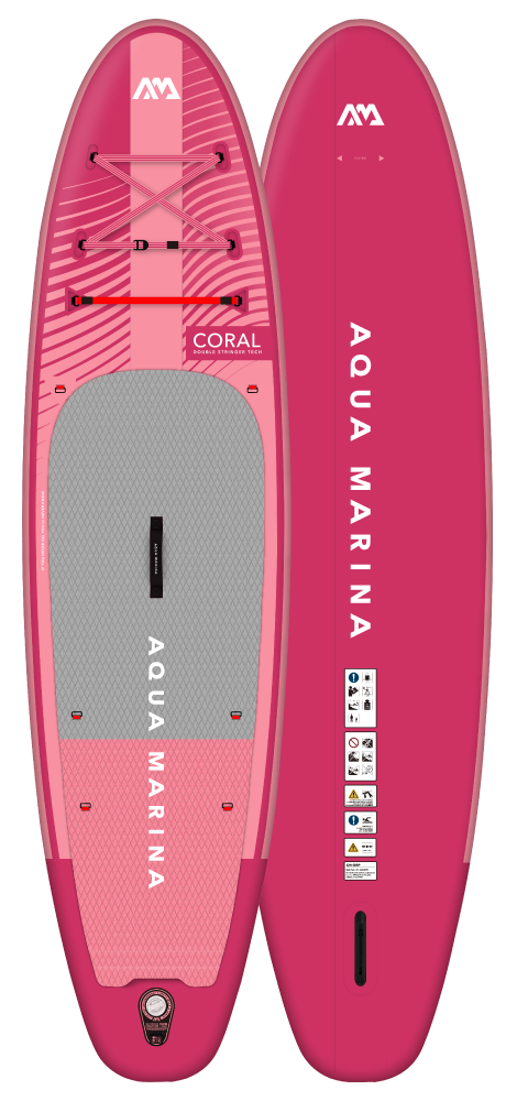 Aqua Marina Coral Raspberry 10’2” Inflatable Stand Up Paddle Board with Kit