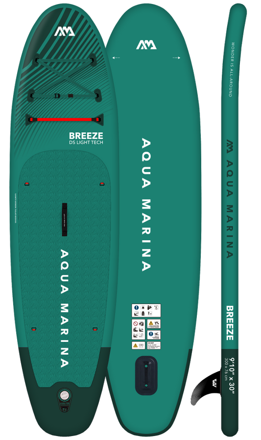 Aqua Marina Breeze 9’10” Inflatable Stand Up Paddle Board with Kit
