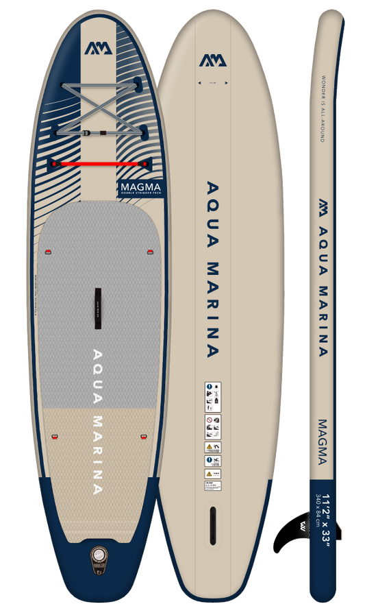 Aqua Marina Magma 11’2” Inflatable Stand Up Paddle Board with Kit