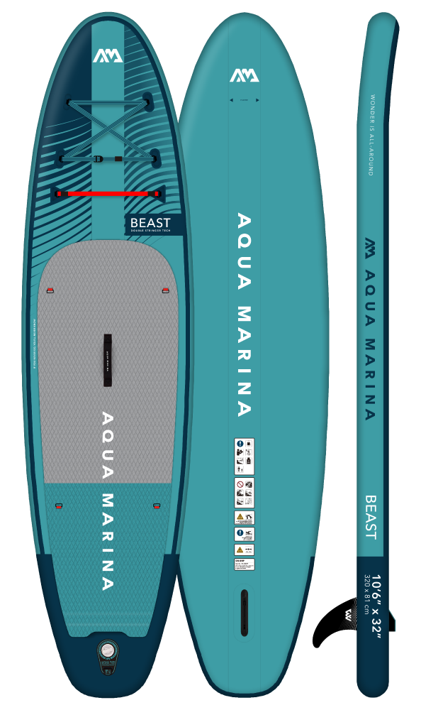 Aqua Marina Beast 10’6” Inflatable Stand Up Paddle Board with Kit
